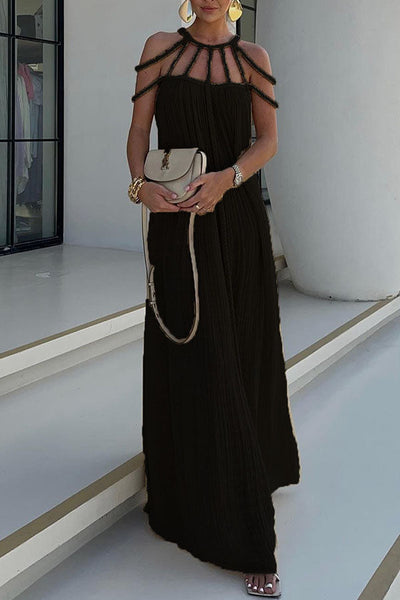 Zoe - Robe en lin mélangé avec tresses